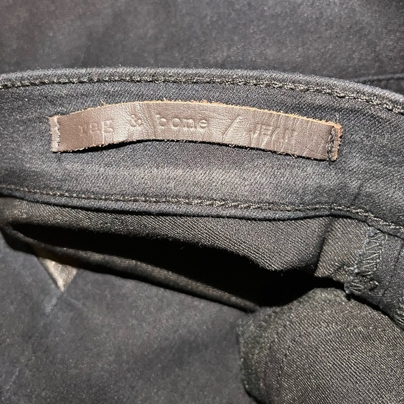 RARE rag & bone Halifax Motocross Lamb Leather Panel Jeans Midnight Wash - Picture 7 of 8